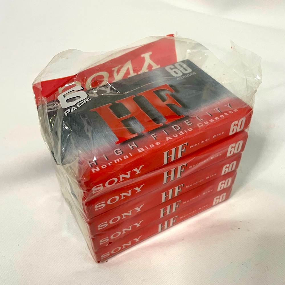 NWT lot of 5 Sony High Fidelity Normal Bias Audio Cassettes 60 minutes each